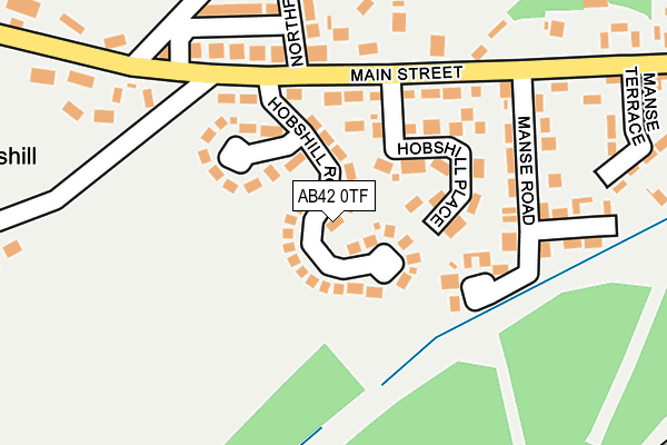 AB42 0TF map - OS OpenMap – Local (Ordnance Survey)