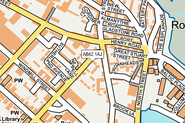 AB42 1AJ map - OS OpenMap – Local (Ordnance Survey)