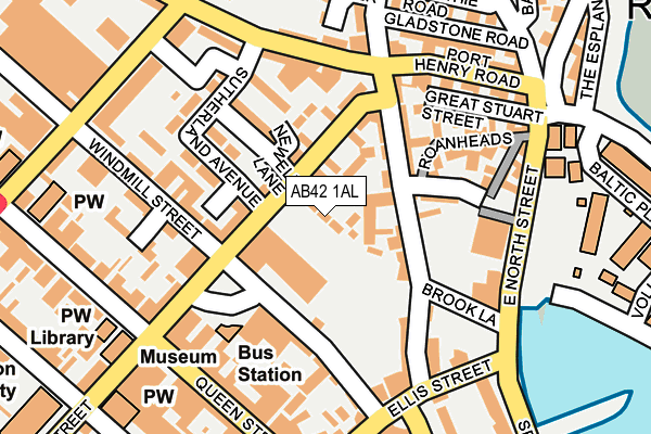 AB42 1AL map - OS OpenMap – Local (Ordnance Survey)