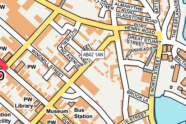 AB42 1AN map - OS OpenMap – Local (Ordnance Survey)