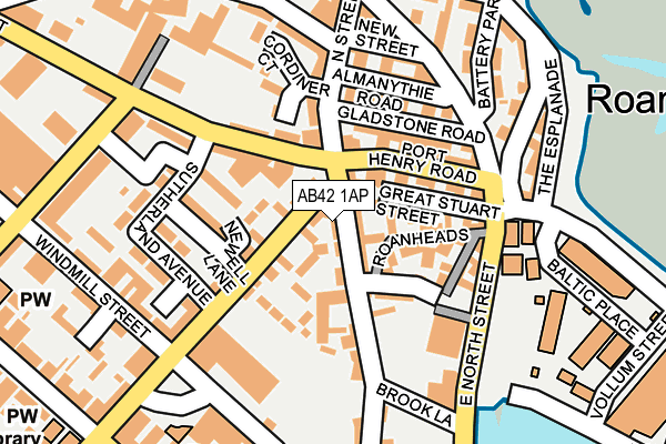 AB42 1AP map - OS OpenMap – Local (Ordnance Survey)