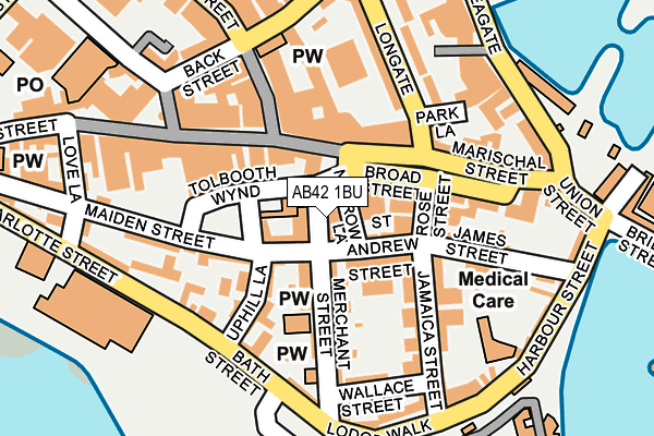 AB42 1BU map - OS OpenMap – Local (Ordnance Survey)