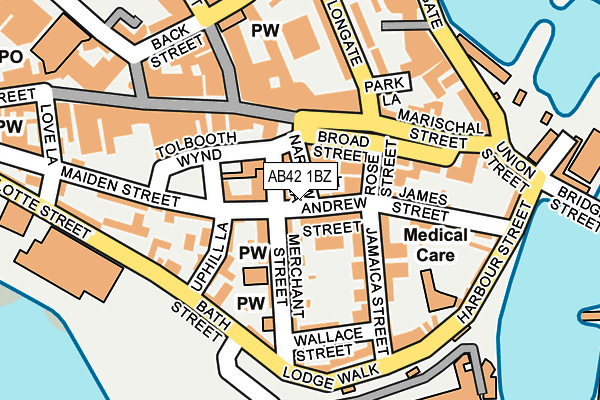 AB42 1BZ map - OS OpenMap – Local (Ordnance Survey)