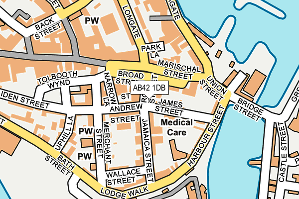 AB42 1DB map - OS OpenMap – Local (Ordnance Survey)