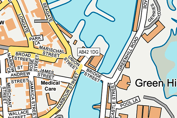 AB42 1DG map - OS OpenMap – Local (Ordnance Survey)