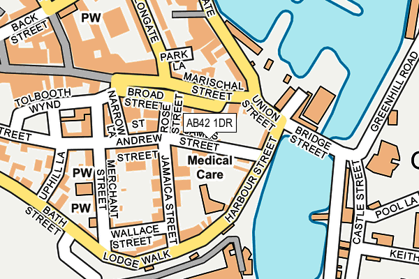 AB42 1DR map - OS OpenMap – Local (Ordnance Survey)