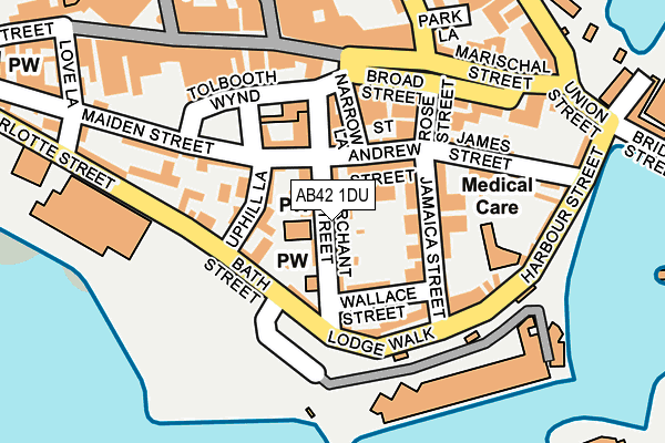 AB42 1DU map - OS OpenMap – Local (Ordnance Survey)