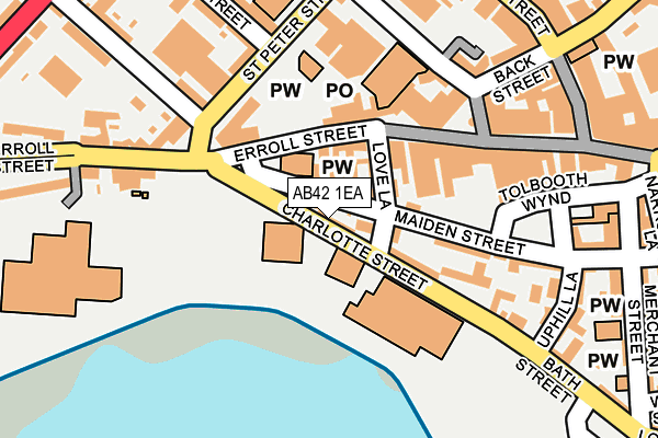AB42 1EA map - OS OpenMap – Local (Ordnance Survey)