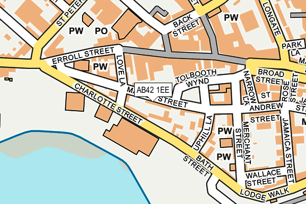 AB42 1EE map - OS OpenMap – Local (Ordnance Survey)