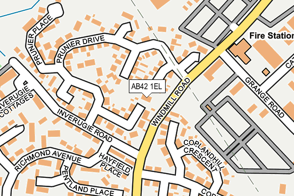 AB42 1EL map - OS OpenMap – Local (Ordnance Survey)
