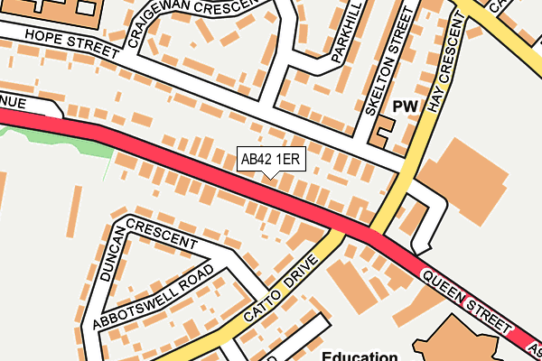 AB42 1ER map - OS OpenMap – Local (Ordnance Survey)