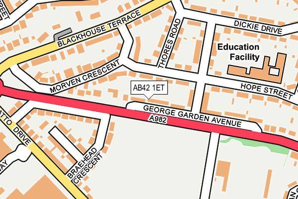 AB42 1ET map - OS OpenMap – Local (Ordnance Survey)