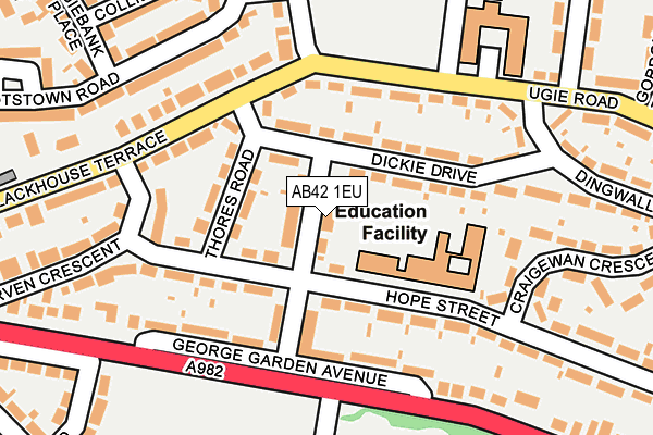 AB42 1EU map - OS OpenMap – Local (Ordnance Survey)