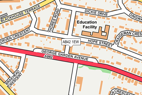 AB42 1EW map - OS OpenMap – Local (Ordnance Survey)