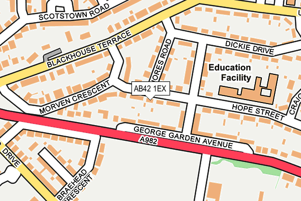 AB42 1EX map - OS OpenMap – Local (Ordnance Survey)