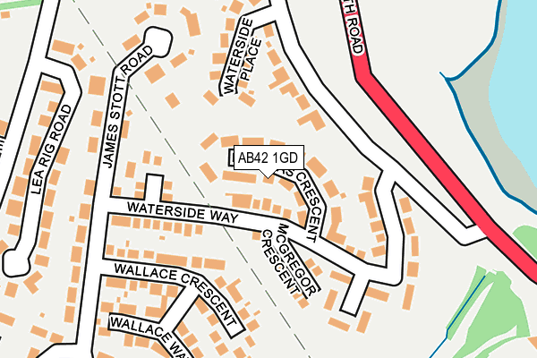 AB42 1GD map - OS OpenMap – Local (Ordnance Survey)