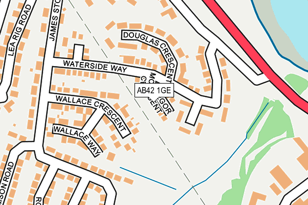 AB42 1GE map - OS OpenMap – Local (Ordnance Survey)