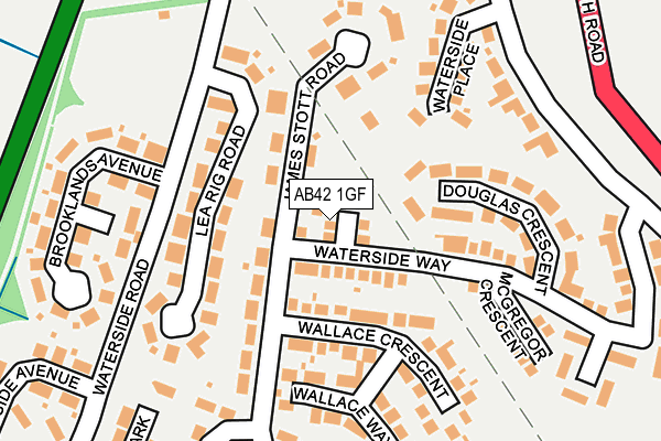 AB42 1GF map - OS OpenMap – Local (Ordnance Survey)