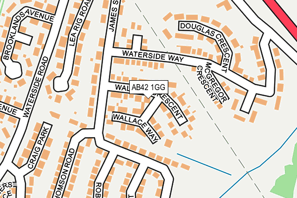 AB42 1GG map - OS OpenMap – Local (Ordnance Survey)