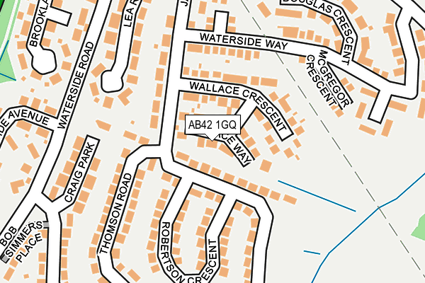 AB42 1GQ map - OS OpenMap – Local (Ordnance Survey)