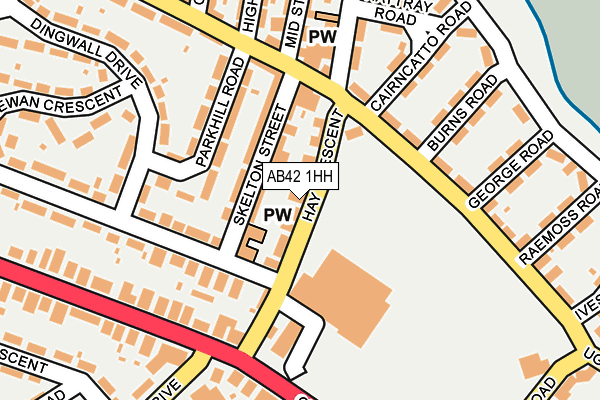 AB42 1HH map - OS OpenMap – Local (Ordnance Survey)