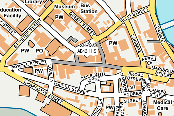 AB42 1HS map - OS OpenMap – Local (Ordnance Survey)