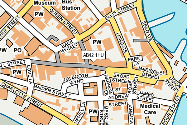 AB42 1HU map - OS OpenMap – Local (Ordnance Survey)