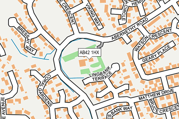 AB42 1HX map - OS OpenMap – Local (Ordnance Survey)