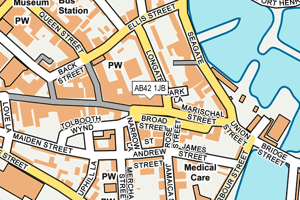 AB42 1JB map - OS OpenMap – Local (Ordnance Survey)
