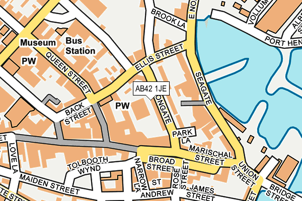 AB42 1JE map - OS OpenMap – Local (Ordnance Survey)