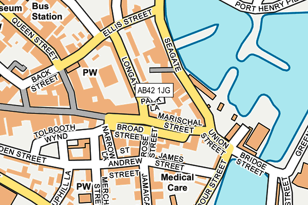 AB42 1JG map - OS OpenMap – Local (Ordnance Survey)