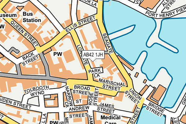 AB42 1JH map - OS OpenMap – Local (Ordnance Survey)