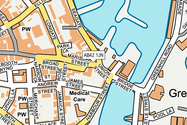 AB42 1JN map - OS OpenMap – Local (Ordnance Survey)