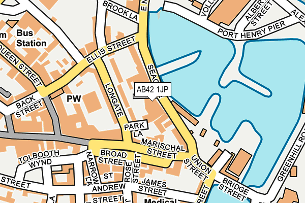 AB42 1JP map - OS OpenMap – Local (Ordnance Survey)