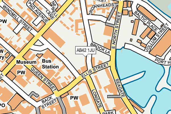 AB42 1JU map - OS OpenMap – Local (Ordnance Survey)