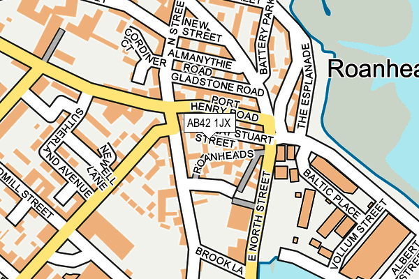 AB42 1JX map - OS OpenMap – Local (Ordnance Survey)