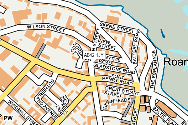 AB42 1JY map - OS OpenMap – Local (Ordnance Survey)