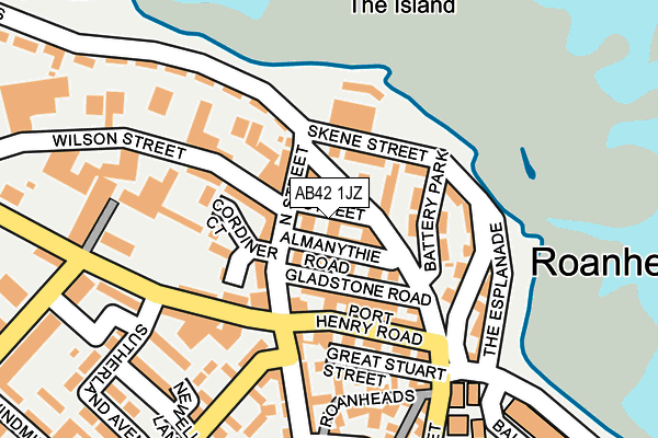 AB42 1JZ map - OS OpenMap – Local (Ordnance Survey)