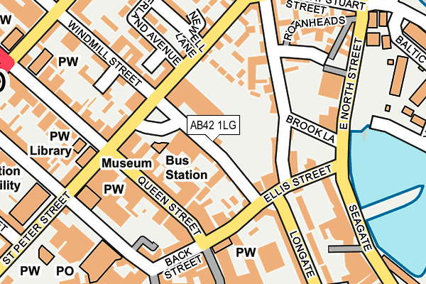 AB42 1LG map - OS OpenMap – Local (Ordnance Survey)