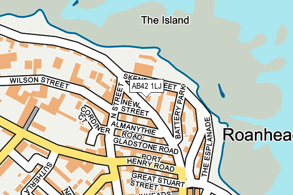 AB42 1LJ map - OS OpenMap – Local (Ordnance Survey)