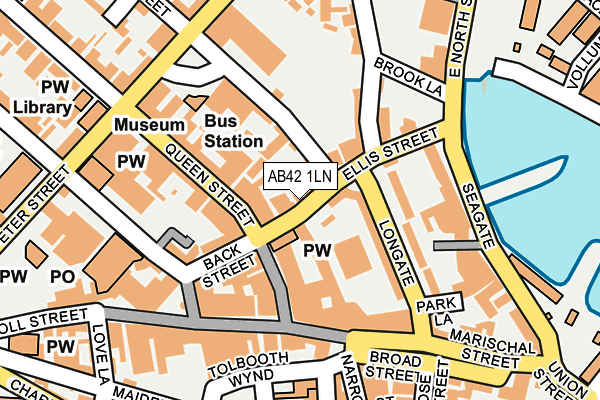 AB42 1LN map - OS OpenMap – Local (Ordnance Survey)