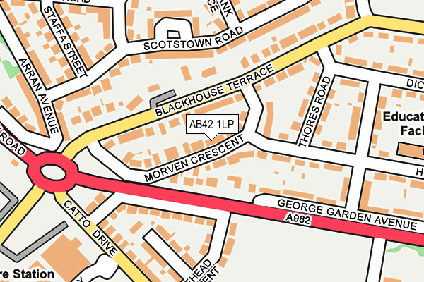 AB42 1LP map - OS OpenMap – Local (Ordnance Survey)