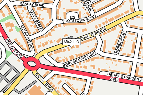 AB42 1LQ map - OS OpenMap – Local (Ordnance Survey)
