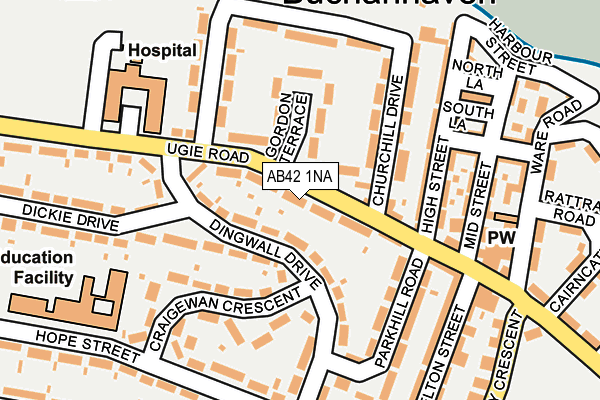 AB42 1NA map - OS OpenMap – Local (Ordnance Survey)