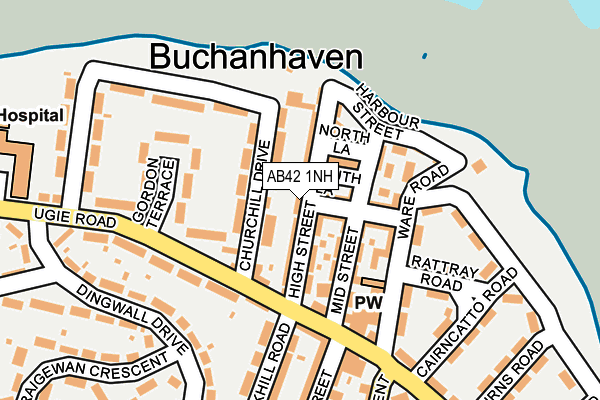 AB42 1NH map - OS OpenMap – Local (Ordnance Survey)