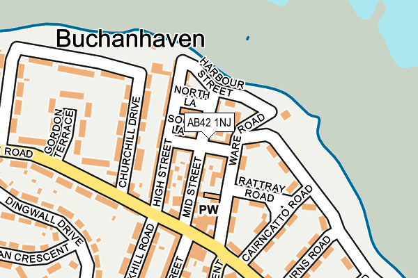 AB42 1NJ map - OS OpenMap – Local (Ordnance Survey)