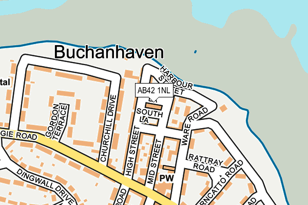 AB42 1NL map - OS OpenMap – Local (Ordnance Survey)