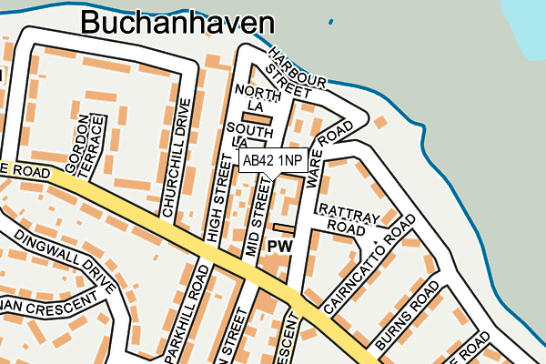 AB42 1NP map - OS OpenMap – Local (Ordnance Survey)