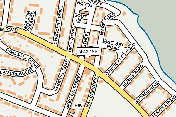 AB42 1NR map - OS OpenMap – Local (Ordnance Survey)