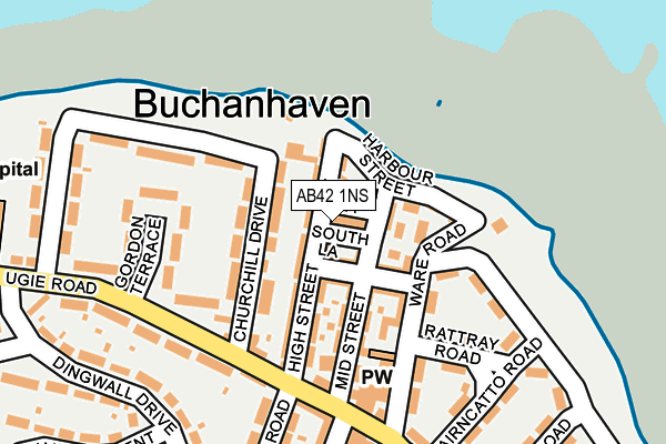 AB42 1NS map - OS OpenMap – Local (Ordnance Survey)
